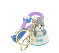 VALICLUD 1pc Cat Keychain Keychains Hanging Pendants Key Fob Key Ornaments Enamel Cat Charm Arts Craft Keychain Animal Key Pendant Cat Couple Keychain Decorative Key Accessories Resin Grey