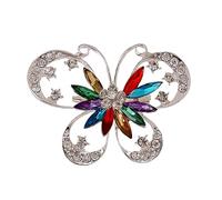 VALICLUD 1Pc Colorful Rhinestone Butterfly Brooch Pin for Shirt Creative Cartoon Corsage Accessory for Parties Graduations Anniversaries and Fashion Outfits
