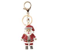 VALICLUD 1pc Creative Santa Clause Keychain Pendant Crystal Unique Christmas Bag Ornaments for Keys and Accessories Holiday Men and Women