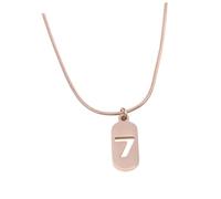 VALICLUD 1pc Elegant Rose Gold Number Clavicle Chain Necklace for Women Stylish Titanium Steel Snake Chain Lucky Pendant for Parties and Casual Wear