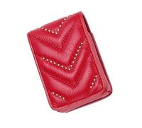 VALICLUD 1pc Fashion Mini Cosmetic Bag with Mirror Sundries Storage Organizer for Daily Use Small Red Wallet for Cash and Portable Makeup Pouch for Women and Girls
