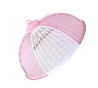 VALICLUD 1pc Folding Food Umbrella Cover Simple Dinner Protector for Outdoor Meals Portable and Collapsible Food Cover Pink White for Picnics and Bbqs