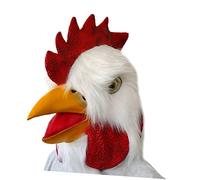VALICLUD 1pc Funny Rooster Realistic White Plush Costume for Halloween Parties Carnival and Cosplay Skin-friendly Latex Accessory for Festive Fun