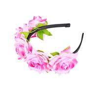 VALICLUD 1PC Light Pink Rose Headband for Women Creative Flower Hair Wrap Simulation Floral Headdress for Bridal Wedding Photography Charming Comfortable Hair Accessory for Special