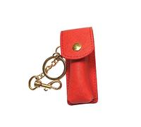VALICLUD 1pc Lipstick Protective Leather Case Lipstick Holder Mirror Portable Lip Balm Case Keychain Holder Women Storage Bag