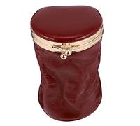 VALICLUD 1Pc Mini Perfume Storage Bag with Mirror Retro Leather Lipstick Pouch Portable Makeup Pocket for Travel Compact Cosmetic Bag for Daily Use and School