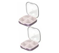 VALICLUD 1pc Mini Pill Storage Container Sealed Portable Organizer for Travel Medicine Box with Four Compartments for Medications Jewelry and More