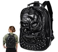 VALICLUD 1pc Skull Backpack Rivet Backpack Leather Crossbody for Men Ghost Knapsack Pu Leather Shoulder Bag Rivet Punk Shouders Bag Water Proof Laptop