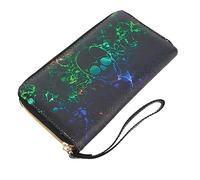 VALICLUD 1pc Skull Print Zipper Purse Wallet for Women Convenient Storage Bag Multiple Card Slots for Parties Shopping and Everyday Use