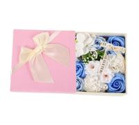 VALICLUD 1pc Square Box Soap Flower Beautiful Artificial Rose Arrangement for Mother Day Valentine Day Special Occasions Decorative Flower Box