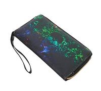 VALICLUD 1pc Stylish Skull Pattern Wallet for Women Pu Zipper Purse Multiple Card Slots for Casual Outings and Everyday Use