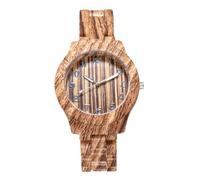 VALICLUD 1pc Unisex Bamboo Pattern Quartz Watch for Couples Creative Light Coffee Wrist Watch Comfortable Strap Men and Women for Any Occasion