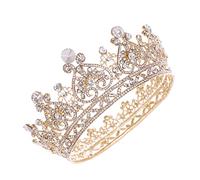 VALICLUD 1pc Vintage Bride Crown Shiny Crystal Headdress for Weddings and Parties Chic Hair Decor Comfortable Fit Lightweight Design Eye Catching Accessory for Elegant Outfits