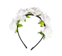 VALICLUD 1PC White Rose Hair Band Simulation Flower Headband for Women Creative Floral for Weddings Bridal Photography and Special Occasions Lightweight Charming Design