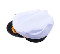 VALICLUD 1pc White Sailor Hat for Adults Flanged Navy Captain Costume Accessory for Halloween Parties and Sailing Events Lightweight and Fun Dress Up Hat