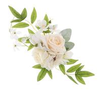 VALICLUD 1pcs Ivory Artificial Flower Cake Topper Decoration for Wedding and Bridal Shower, Faux Silk Cake Flower Tropical Leaf Accent for Table Centerpiece