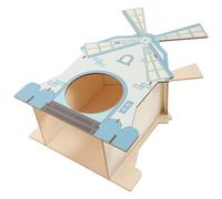 VALICLUD 1pcs Rat Hideout Animal House Multi-purpose Bite-resistant Natural Wood Blue Hamster Rest Sleep Hideout for Small Pets Whole Year Use