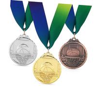 VALICLUD 1set Basketball Award Medals Embossed Metal Basketball Competition Prizes with Alloy Construction Color Design for Sports Ceremony Recognition and Game Achievement 3pcs