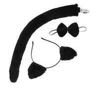VALICLUD 1set Cat Ears Headband and Tail Halloween Cosplay Costume Accessories for Boy Girl Adults for Parties Makeup Events and Role Play and Comfortable Design