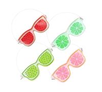 VALICLUD 1set Fruit Style Gel Eye Masks Cooling Ice Compress for Puffiness Relief Comfortable Ergonomic Fit Cold Eye Mask for Women Home Work Travel 4pcs