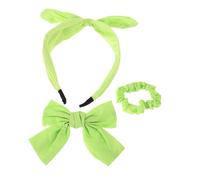 VALICLUD 1set Girls Hair Accessories Set Makeup Hair Band Green Scrunchie Bow and Headband for Skincare and Ponytail Versatile and Comfortable for Daily Use and Parties