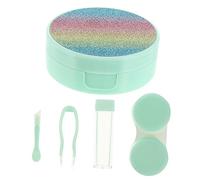 VALICLUD 1set Rainbow Matte Cases Portable Lens Boxes Tweezers Picking Stick for Easy Storage and Hygiene for Home Use and Travel