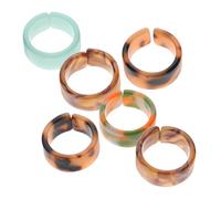 VALICLUD 1set Resin Finger Rings Durable Retro Style Unique Finger Decorations for Women Fashion Accessories Random Color Random Color 6pcs