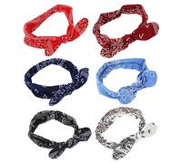 VALICLUD 1set Stretchy Rabbit Ear Knot Hairbands Paisley Patterns for Fashion Sports Makeup Soft Skin-friendly Headdresses for Women Girls