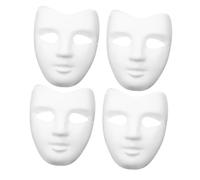 VALICLUD 1set Unfinished White Paper Masks DIY Blank Drama Masks for Cosplay Halloween and Masquerade Parties Paintable Full Cover Design for Creative Fun 4pcs