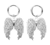 VALICLUD 1set Wing Shoe Buckle Pendant Ornament Boot Shoe Charm Pendant Small Detachable Boots Charms Boot Charms Boot Charm with Ring Boot Hanging Decoration Zinc Alloy Silver 2pcs