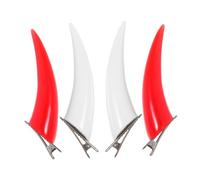 VALICLUD 2 Pairs Halloween Devil Horns Hair Clips Plastic Barrettes for Cosplay Costume Parties Comfortable Fit and Secure Hold Red and White Festive Hair Accessories