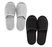VALICLUD 2 Pairs Portable Travel Slippers for Women Lightweight Disposable Fabric Indoor Bedroom Guest Spa Slippers Foldable Ultra-thin Comfortable Multipack