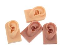 VALICLUD 2 Pairs Soft Silicone Ear Models for Piercing Practice and Jewelry Display Flexible Human Ear Simulation for Anatomy Learning in Light and Dark Skin Tones