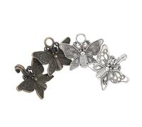 VALICLUD 2 Pairs Vintage Butterfly Scarf Clips Retro Cardigan Collar Fasteners for Women Detachable Metal Brooch Clips for Dresses Blouses Elegant Accessory Antique Silver Bronze