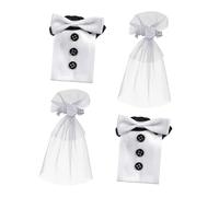 VALICLUD 2 Pairs Wedding Wine Bottle Covers Set Bride Groom Bottle Decorations for Valentines Day Wedding Engagement Party Design