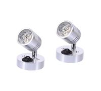 VALICLUD 2 Pcs 12v Aluminum Led Light Lamp Rv Suction Wall Lights Yacht Boat Spotlight Camper Van Accessories 3 Lamps Bright Low Voltage Universal Adjustable