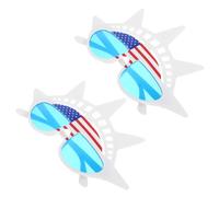 VALICLUD 2 Pcs American Flag Sunglasses Fun Funky Independence Day Party Eyewear Patriotic Dress Up Glasses for Men Women Teens for Photo Booth Props Celebrations