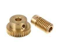 VALICLUD 2 Pcs Copper Worm Gear with Teeth Wheel and Hole Shaft for Replacement Accessories Stable Performance Easy Installation Anti-reverse Drive Design