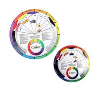 VALICLUD 2 Pcs Creative Color Wheel for Makeup and Nail Art Learning Double-sided Rotation Color Mixing Chart with Complementary Schemes Tints Shades and Theory Guide for Women and Artists