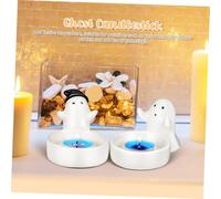 VALICLUD 2 Pcs Ghost Candle Holder Halloween Tealight Rack Decorative Figurines for Tabletop Party Home Decor Compact Portable Whimsical Glow for Festive Atmosphere