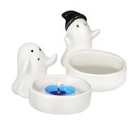 VALICLUD 2 Pcs Halloween Ghost Candle Holder Ceramic Tealight Rack Decorative Ghost Candlestick for Tabletop Centerpiece Playful Halloween Party Home Decor Multipurpose Festive Accent