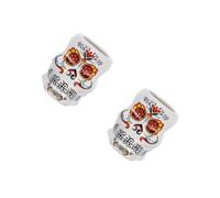 VALICLUD 2 pcs Hawaii Cocktail Ceramic Mug Creative Tiki Wine Cup for Parties and Gatherings Decorative White Skull Design Suitable for Home Bar Restaurant Use