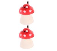 VALICLUD 2 Pcs Mushroom Automatic Toothpick Holder Dispenser, Plastic Red | Secure Seal, Hygienic Storage, One-Handed Pushbutton Operation, for Food Service and Travel Use