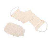 VALICLUD 2 Pcs Natural Sisal Back Scrubber Set Exfoliating Body Loofah for Shower Deep Cleaning Glove Strap Soft Gentle for Men Women Beige for Home Travel