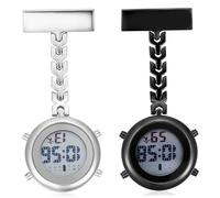 VALICLUD 2 Pcs Nurse Clip-on Pocket Watches Precise Electronic Movement Multifunctional Hanging Watches for Medical Staff