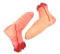 VALICLUD 2 Pcs Realistic Halloween Broken Feet Prop with Artificial Leather and Cotton Filling, Scary Severed Foot Cosplay Prop for Horror Atmosphere Creation and Prank Use