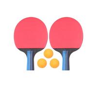 VALICLUD 2 Pcs Table Tennis Paddle Set with 3 Balls, Poplar and Rubber Material, Ergonomic Handle for Improved Ball Speed, for Sports and Training, Short Handle Ping Pong Rackets