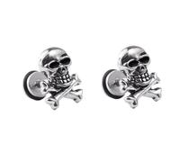 VALICLUD 2 pcs Titanium Steel Skull Ear Creative Bone Design Earrings Lightweight Jewelry for Men Women Fashion Accessories Single