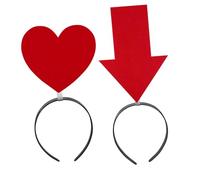 VALICLUD 2 Pcs Valentine S Day Headbands Soft Elastic Arrow and Heart Shaped Hairbands for Women and Versatile Love Hearts Hair Accessories for Party Everyday Wear and