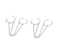 VALICLUD 2 pcs Vintage Double Finger Chain Ring for Women Punk Opening Jewelry Silver Chic Style for Parties Casual Wear Unique Fashion Statement Accessory
